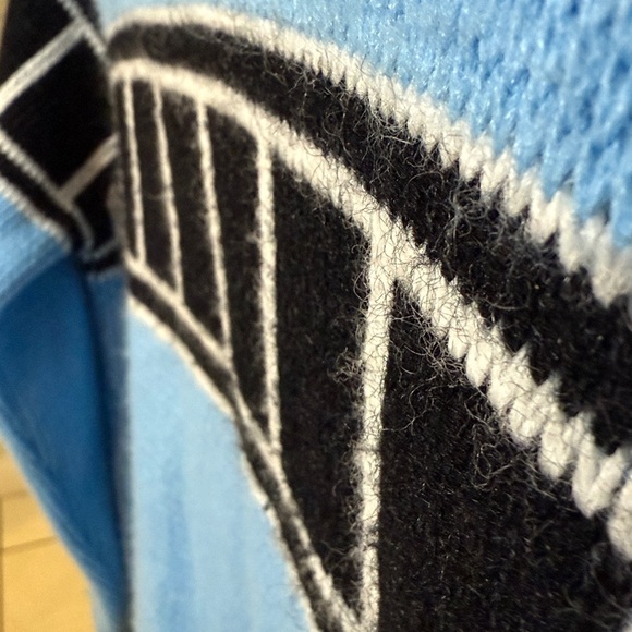 Yamaha Original Molly Design Blue Turtleneck Sweater with Black & White Stripes - Picture 8 of 12